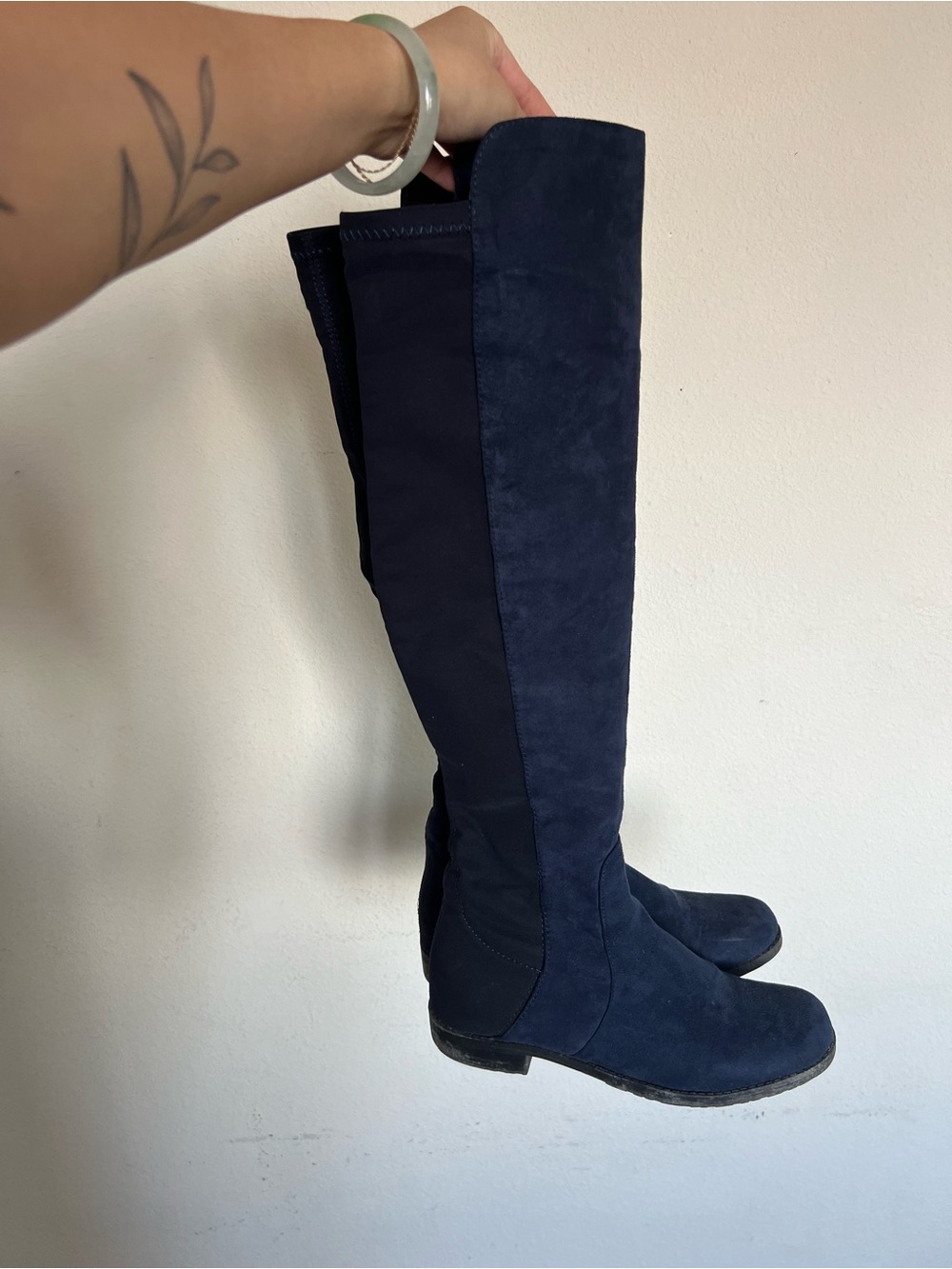 Unisa Navy Over-the-Knee Suede Boots